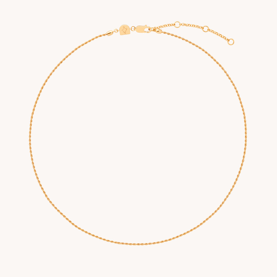 18k Gold Plated Jewellery - Essential Rope Chain Necklace in Gold - Chain Necklace - Astrid &amp; Miyu