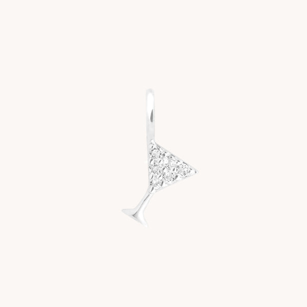 Motif Charms - Martini Pavé Charm 9k White Gold - Welding Charm - Astrid & Miyu