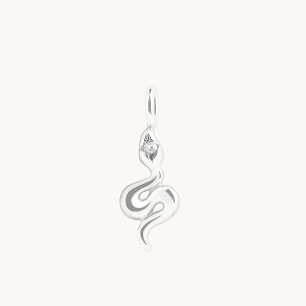 Eternity Collection - White Topaz Snake Charm 9k White Gold - Welding Charms - Astrid & Miyu