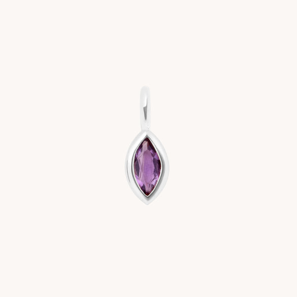 Motif Charms - Amethyst Marquise Charm 9k White Gold - Welding Charm - Astrid &amp; Miyu