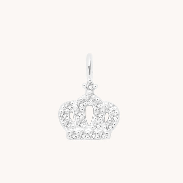 Motif Charms - Crown Pavé Charm 9k White Gold - Welding Charm - Astrid & Miyu