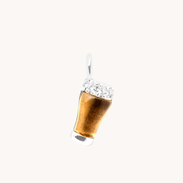 Motif Charms - Pint of Beer Charm 9k White Gold - Welding Charm - Astrid & Miyu