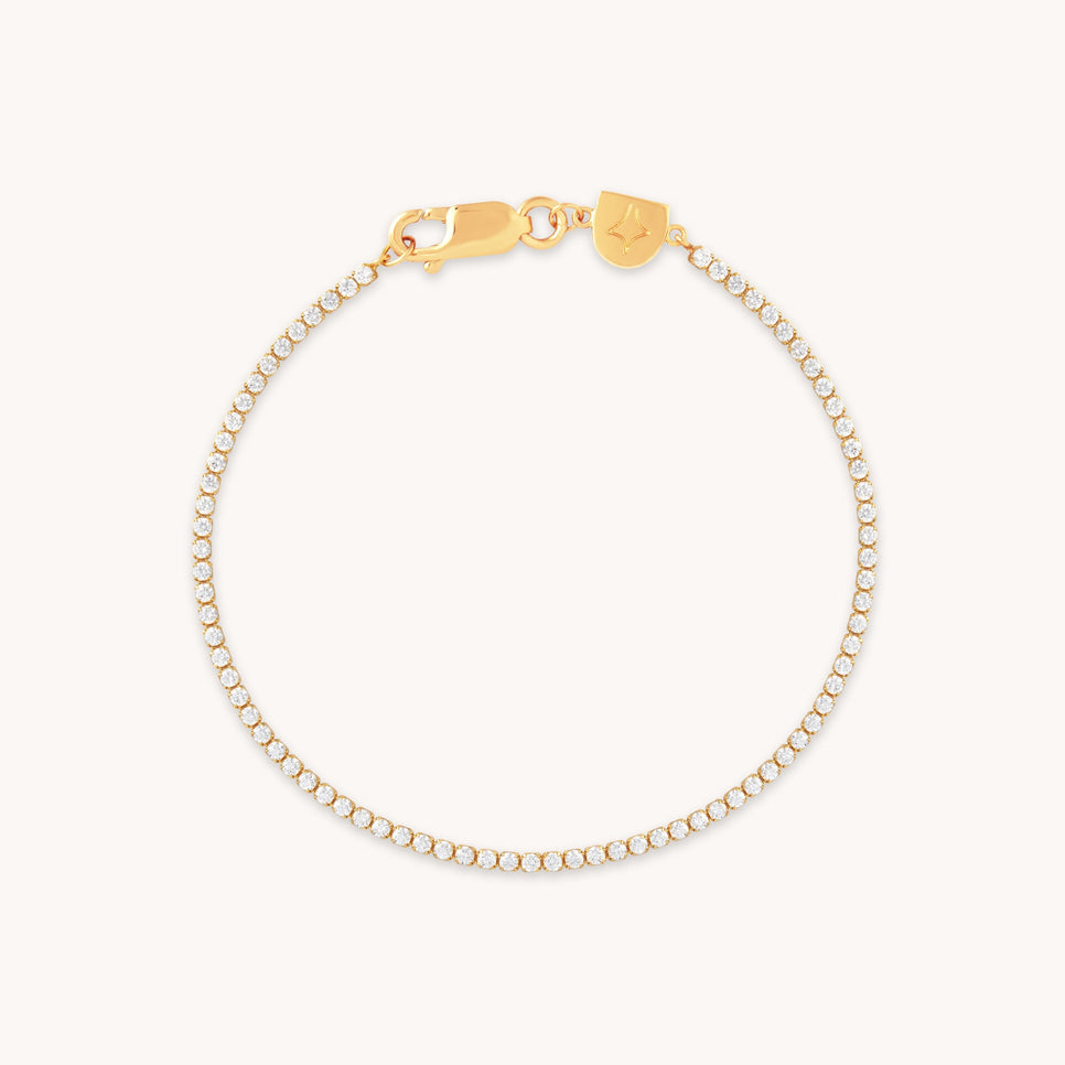 18k Gold Plated Jewellery - Tennis Chain Bracelet in Gold - Chain Bracelet - Astrid & Miyu
