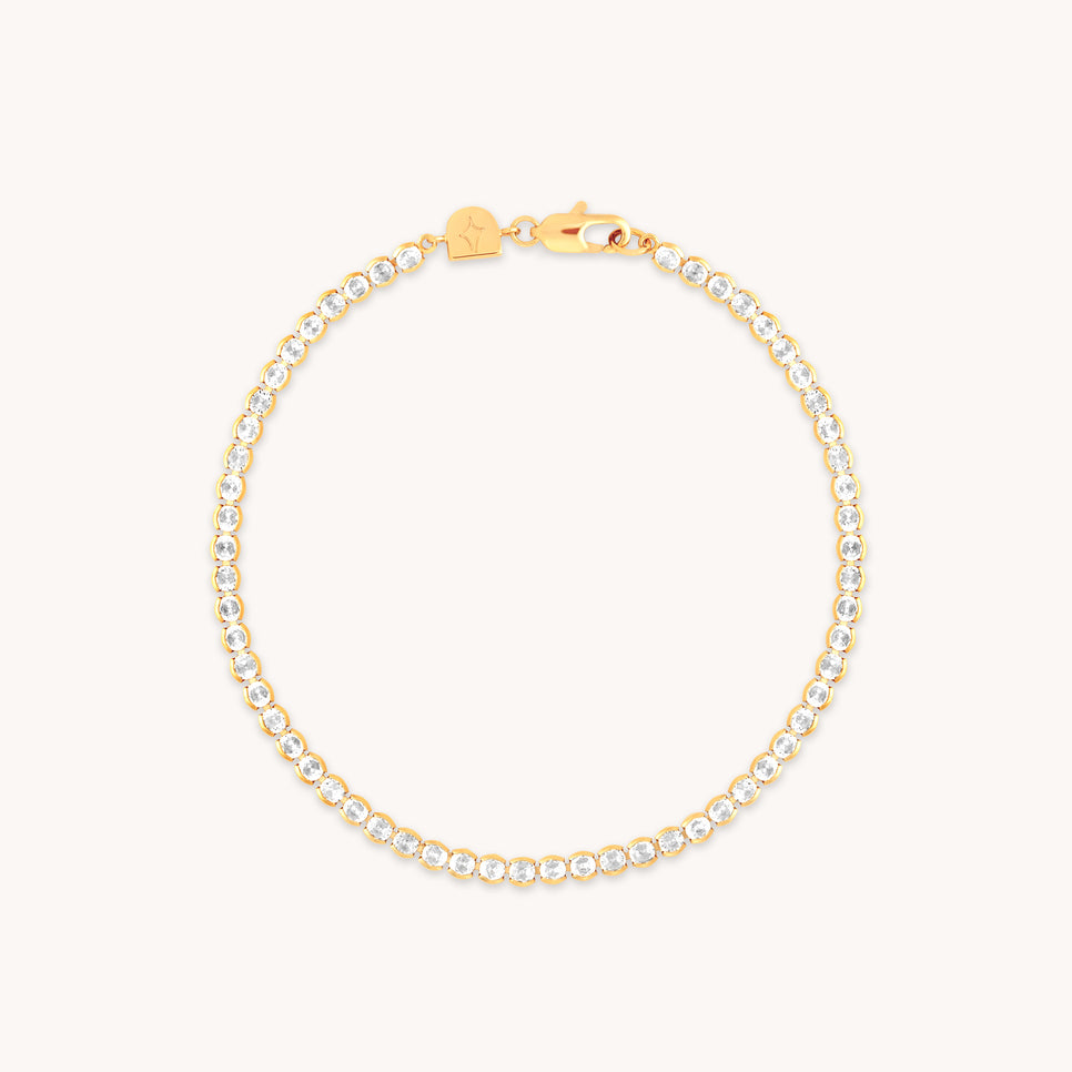 18k Gold Plated Jewellery - Gleam Bold Tennis Chain Bracelet in Gold - Chain Bracelet - Astrid &amp; Miyu