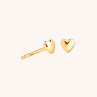18k Gold Plated Jewellery - Heart Stud Earrings in Gold - Stud Earrings - Astrid &amp; Miyu