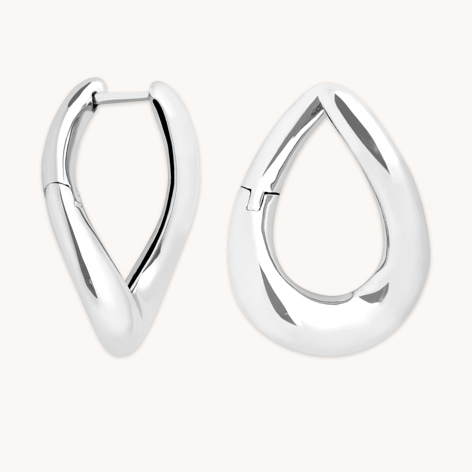 Molten Large Hoops in Silver-Astrid & Miyu