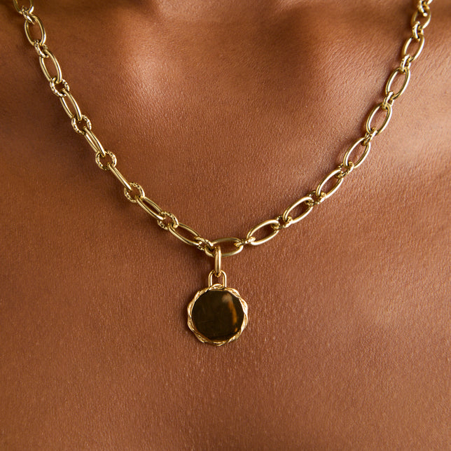 18k Gold Plated Jewellery - Coin Talisman Charm in Gold - Talisman Charm - Astrid &amp; Miyu