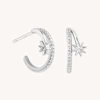 Earrings - Cosmic Illusion Crystal Hoops in Silver - Hoop Earrings - Astrid &amp; Miyu