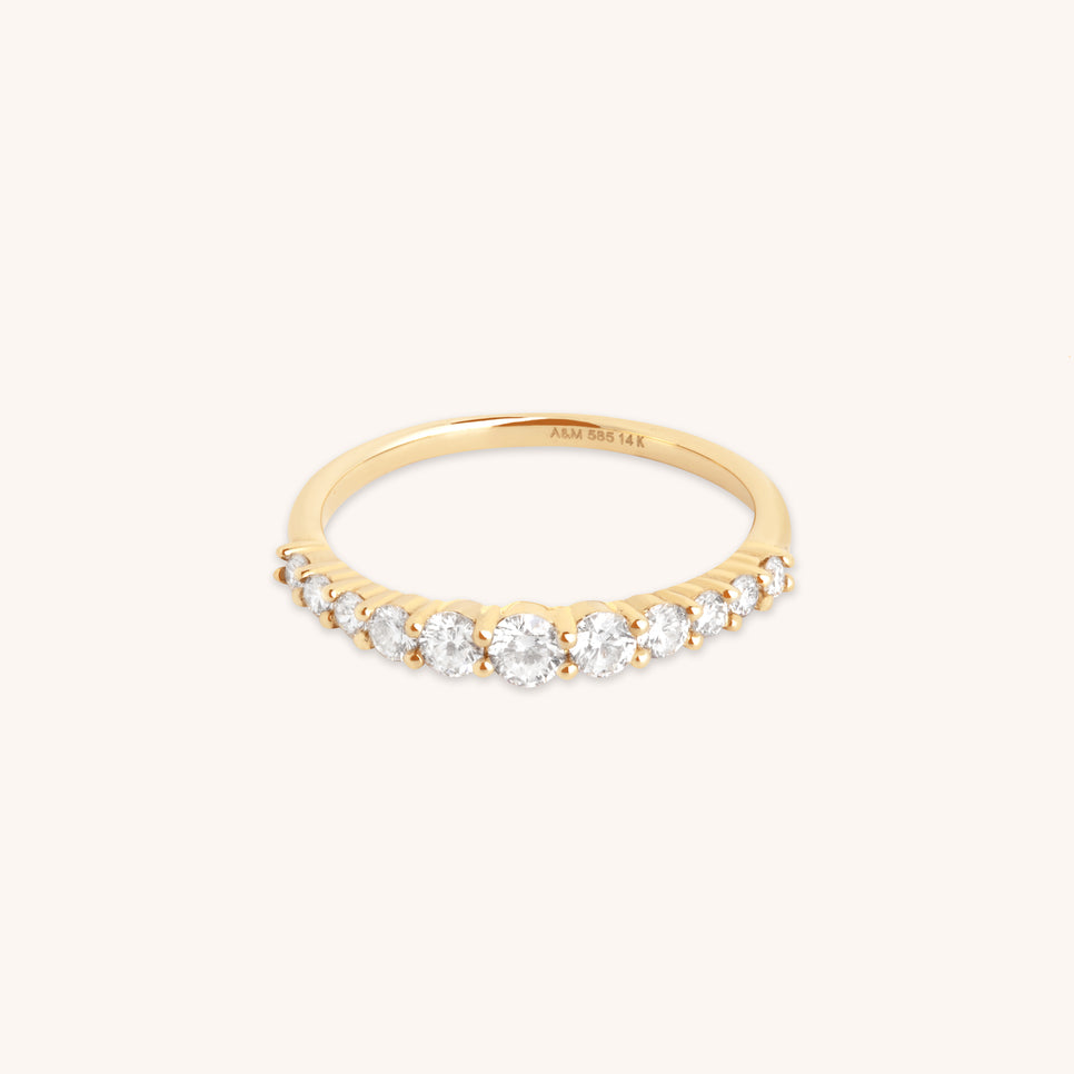 Diamond Eternity Milestone Ring in Solid Gold-Astrid &amp; Miyu