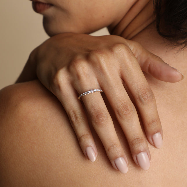 Diamond Eternity Milestone Ring in Solid Gold-Astrid & Miyu