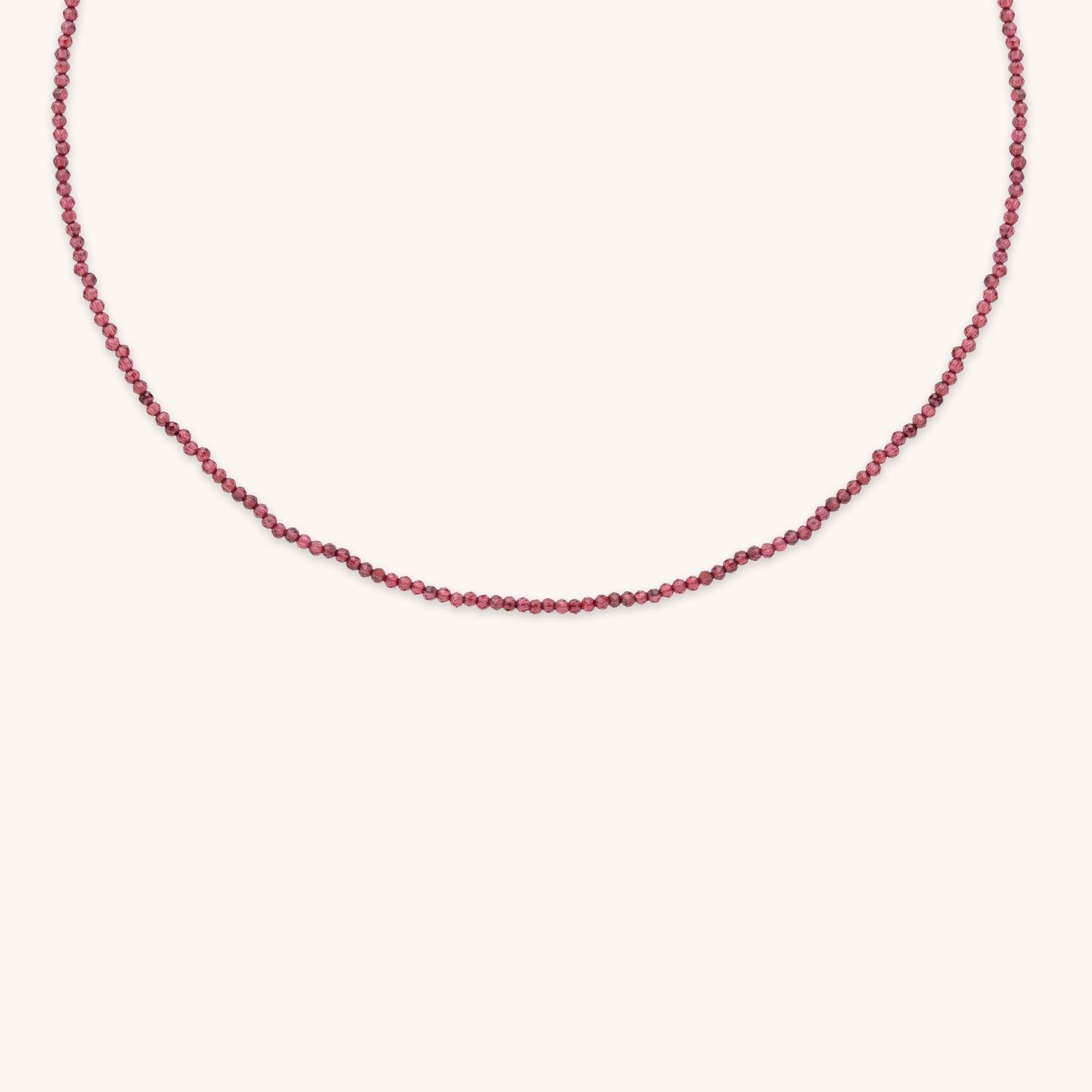 Garnet January Beaded Necklace in Solid Gold-Astrid &amp; Miyu