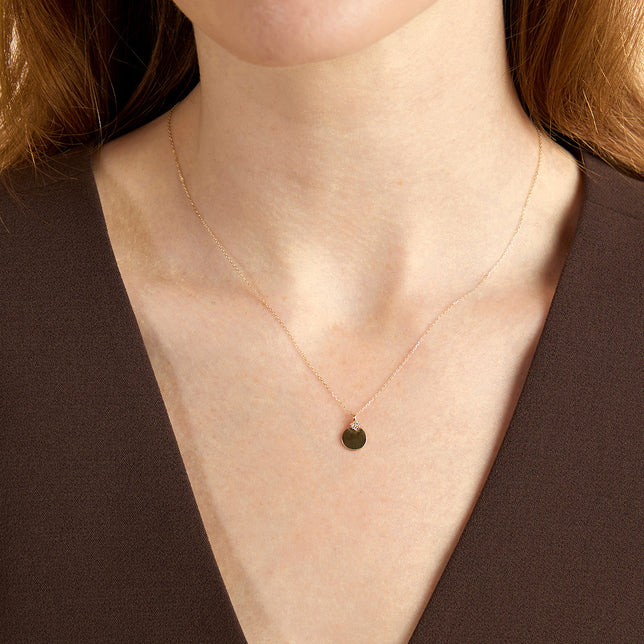 Lab Diamond Engravable Pendant Necklace-Astrid &amp; Miyu