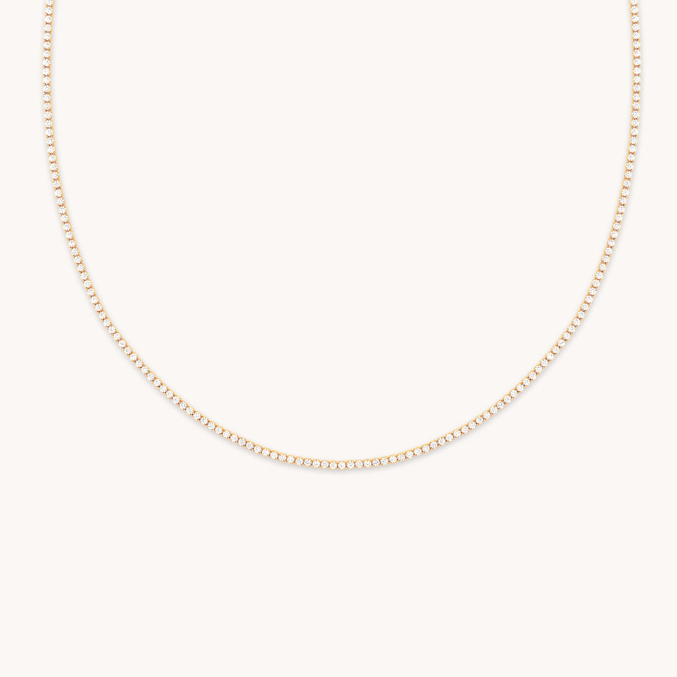 Tennis Chain Necklace in Gold-Astrid &amp; Miyu