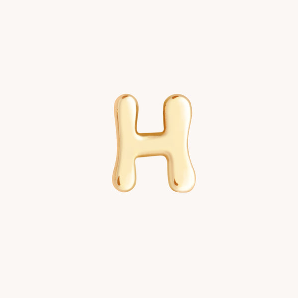 H Initial Click Charm in Solid Gold-Astrid &amp; Miyu