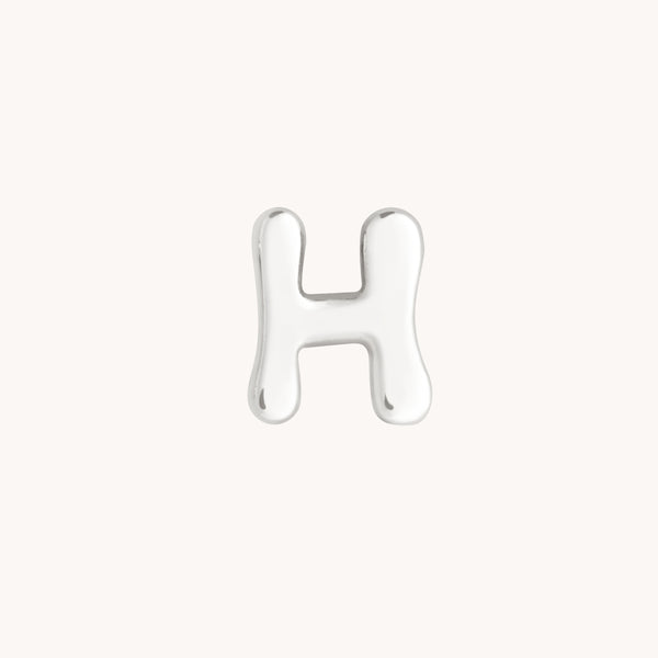 H Initial Click Charm in Solid White Gold-Astrid &amp; Miyu