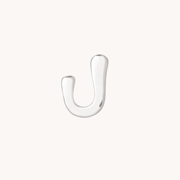 J Initial Click Charm in Solid White Gold-Astrid & Miyu