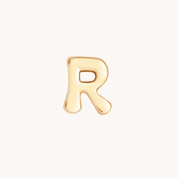 R Initial Click Charm in Solid Gold-Astrid &amp; Miyu
