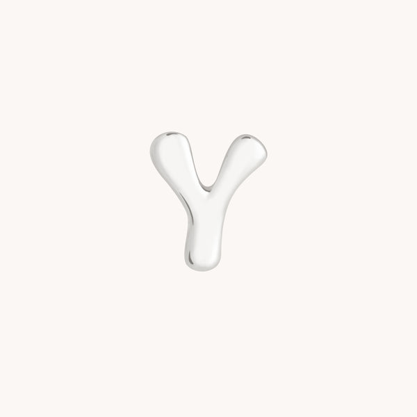 Y Initial Click Charm in Solid White Gold-Astrid &amp; Miyu