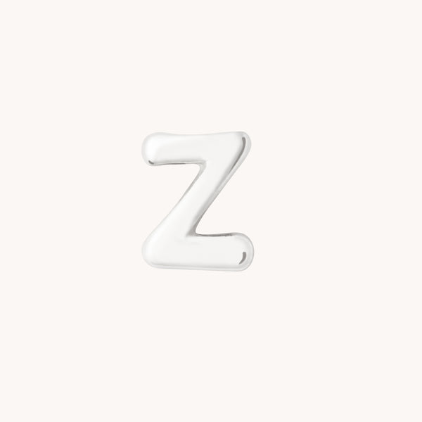 Z Initial Click Charm in Solid White Gold-Astrid & Miyu