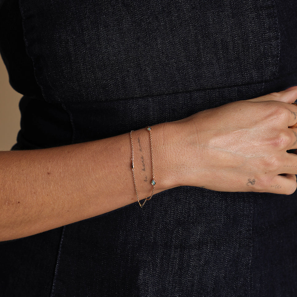 Opal Charm Double Bracelet in Gold-Astrid &amp; Miyu