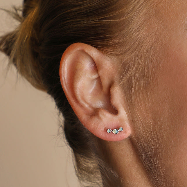 Opal Climber Studs in Silver-Astrid &amp; Miyu
