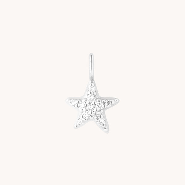 Pavé Star Charm 9k White Gold-Astrid & Miyu