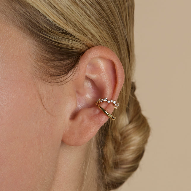 Illusion Spiral Ear Cuff in Gold-Astrid & Miyu