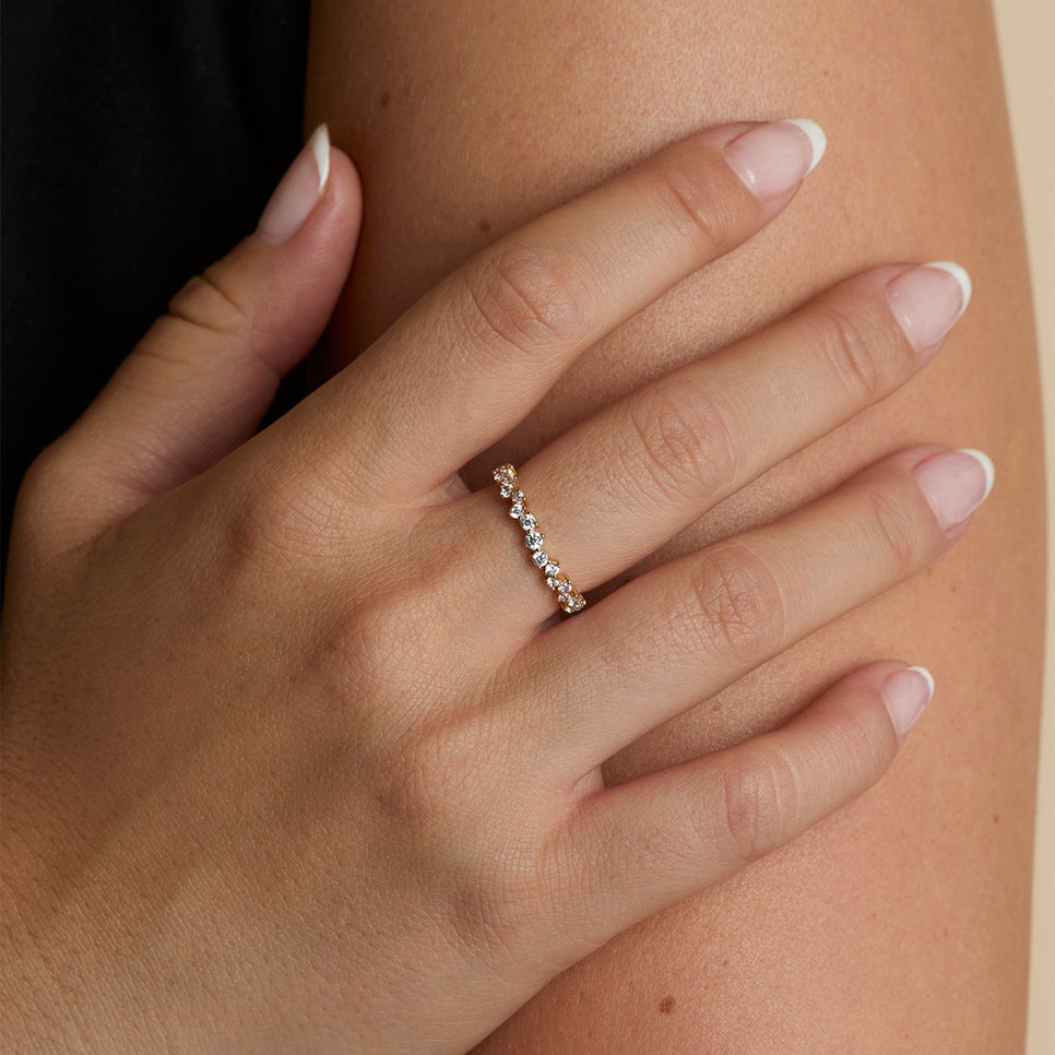 Crystal Scatter Band Ring in Gold-Astrid &amp; Miyu