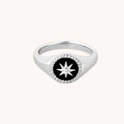 Black Star Signet Ring in Silver-Astrid & Miyu