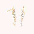 Diamond Wave Charm Studs in Solid Gold-Astrid &amp; Miyu