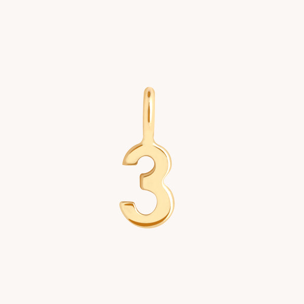 Number Charms - 3 Charm 9k Gold - Welding Charm - Astrid &amp; Miyu