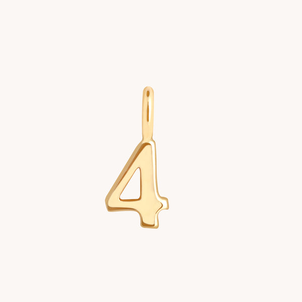 Number Charms - 4 Charm 9k Gold - Welding Charm - Astrid & Miyu