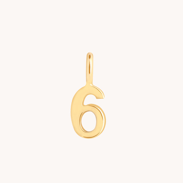 Number Charms - 6 Charm 9k Gold - Welding Charm - Astrid &amp; Miyu