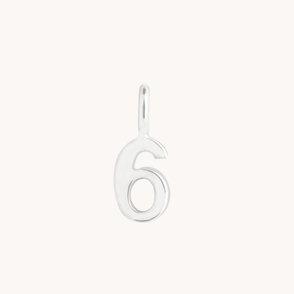 Number Charms - 6 Charm 9k White Gold - Welding Charm - Astrid & Miyu
