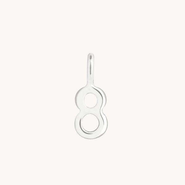 Number Charms - 8 Charm 9k White Gold - Welding Charm - Astrid & Miyu