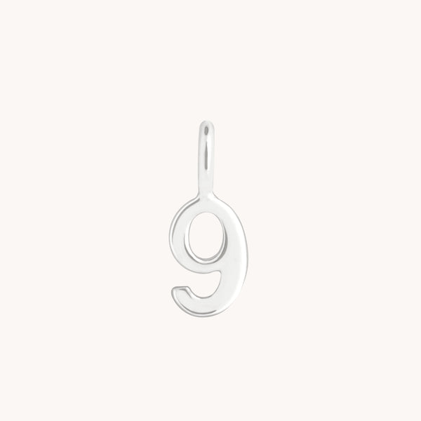 Number Charms - 9 Charm 9k White Gold - Welding Charm - Astrid & Miyu
