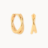 Crossover Illusion Hoops in Gold-Astrid &amp; Miyu