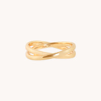 Crossover Illusion Band Ring in Gold-Astrid &amp; Miyu