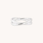 Crossover Illusion Band Ring in Silver-Astrid &amp; Miyu