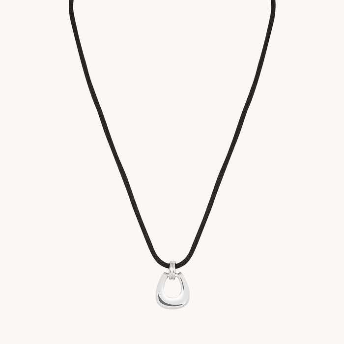 Hardware Pendant Cord Necklace in Silver-Astrid &amp; Miyu