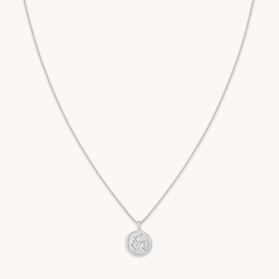 Aquarius Zodiac Pendant Necklace in Silver