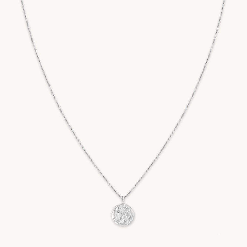 Aries Zodiac Pendant Necklace in Silver