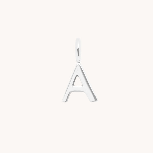 Initial Charms - A Initial Charm 9k White Gold - Welding Charm - Astrid & Miyu