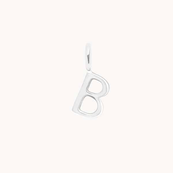 Initial Charms - B Initial Charm 9k White Gold - Welding Charm - Astrid & Miyu