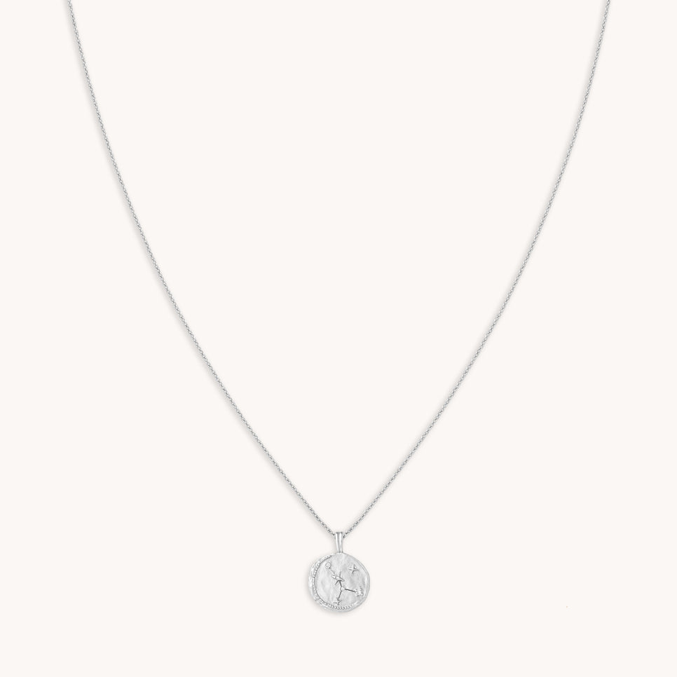 Cancer Zodiac Pendant Necklace in Silver