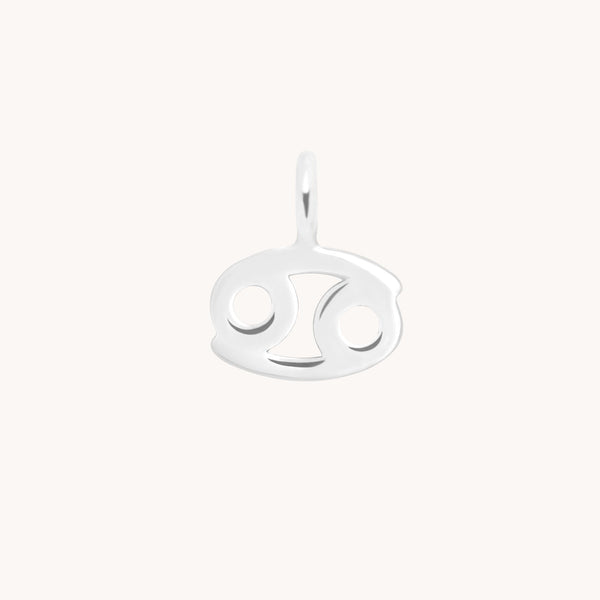 Cancer Jewellery - Cancer Zodiac Charm 9k White Gold - Welding Charm - Astrid & Miyu