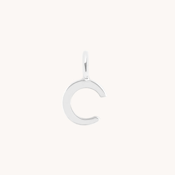 Initial Charms - C Initial Charm 9k White Gold - Welding Charm - Astrid &amp; Miyu
