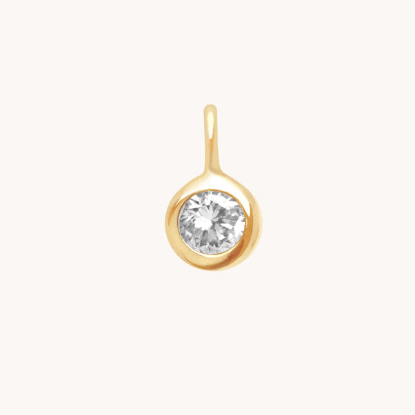 Birthstone Charms - White Topaz Strength Charm 9k Gold - Welding Charm - Astrid & Miyu