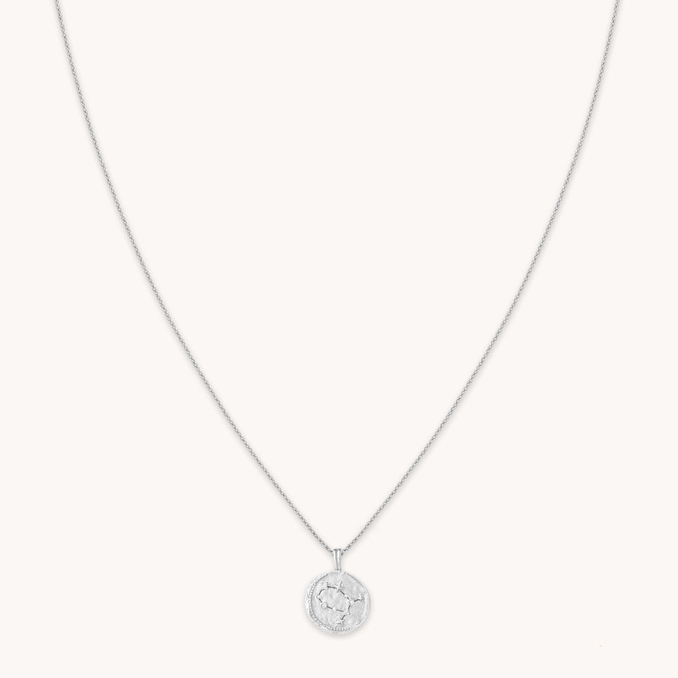 Gemini Zodiac Pendant Necklace in Silver