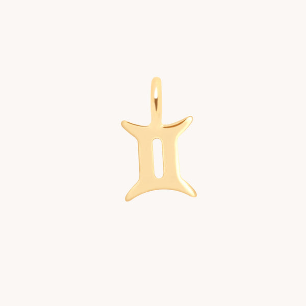 Gemini Jewellery - Gemini Zodiac Charm 9k Gold - Welding Charm - Astrid &amp; Miyu